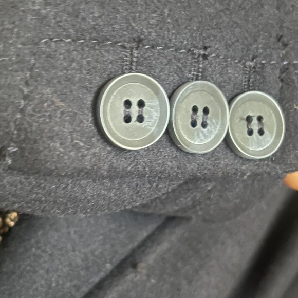 Men’s Topman dark blue wool coat size large unisex women women’s - Picture 11 of 15